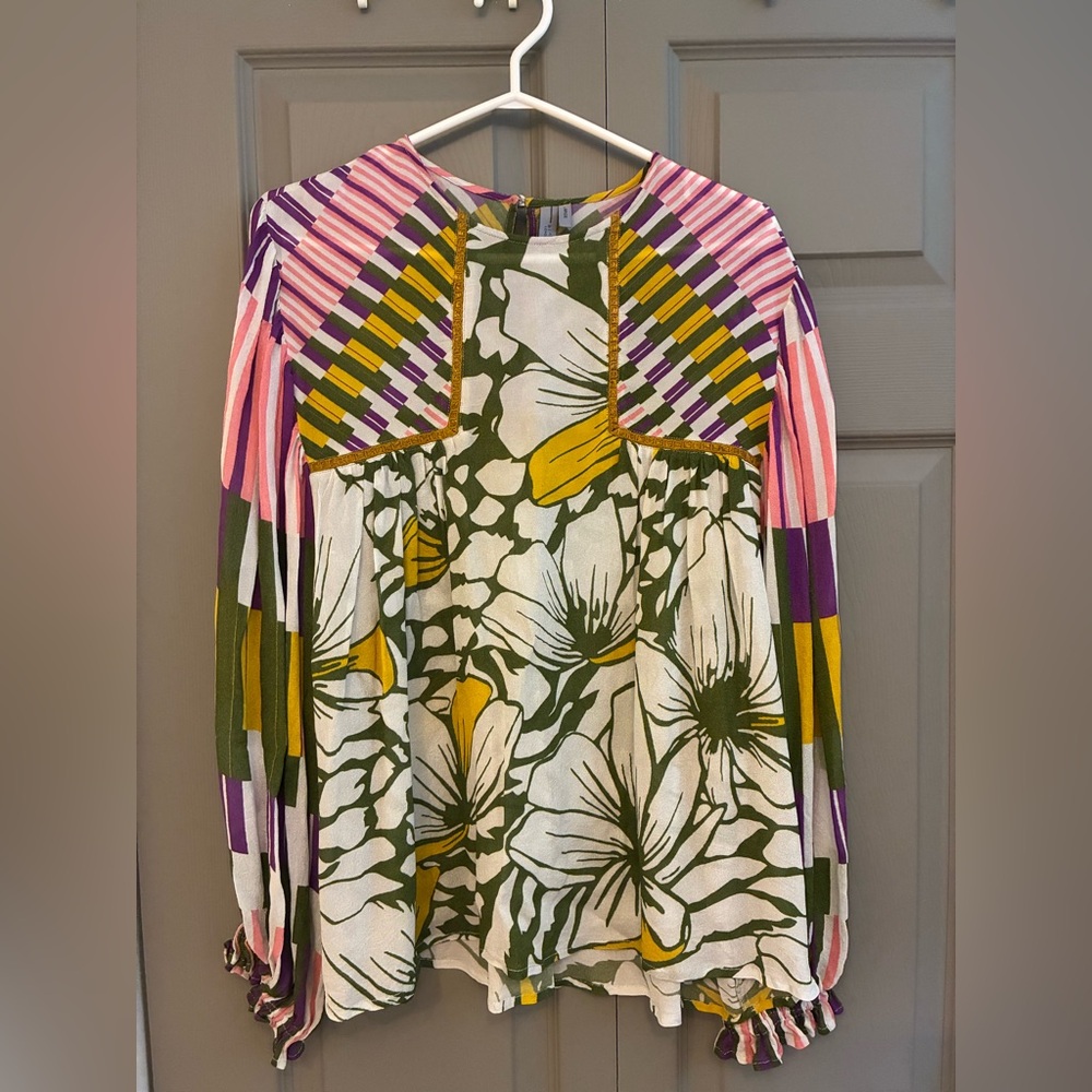 Anthropologie large Floral Multicolor Women's Top